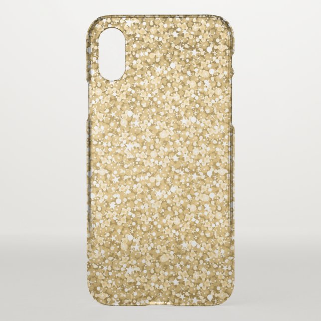 Simple Gold Glitter And White Sparks Uncommon iPhone Case (Back)