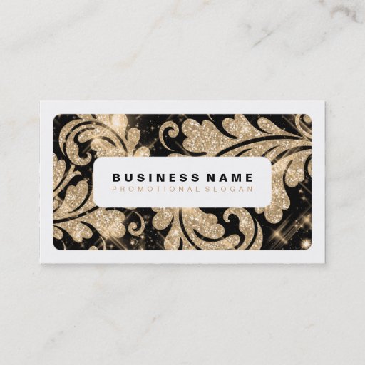 Customizable Simple Gold Glitter Swirls Business Card Templates