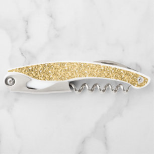 Simple Gold Glitter Waiter's Corkscrew