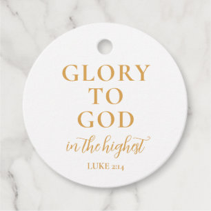 Simple Gold Glory to God Religious Christmas Gift Favor Tags