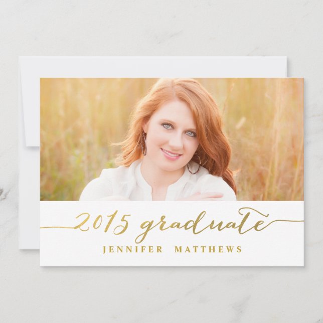 Simple Gold | Graduation Party Invitation (Front)