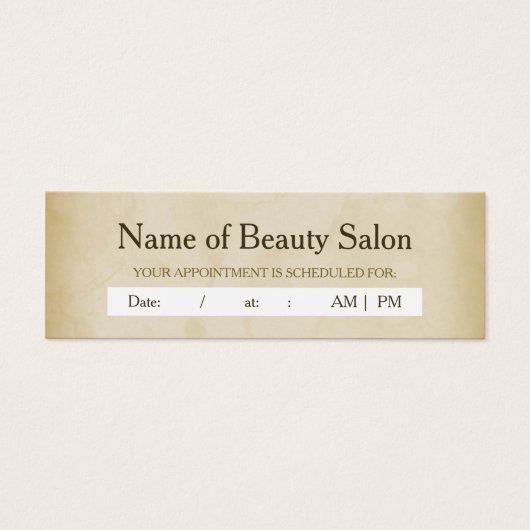 Simple Gold Grunge Hair Salon Appointment Reminder (Front)