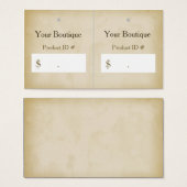 Simple Gold Grunge Modern Boutique Hang Tags (Front & Back)