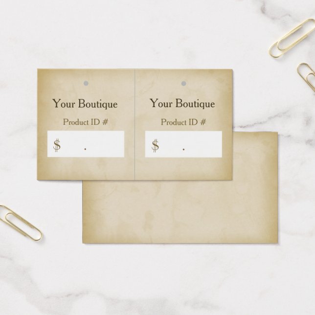 Simple Gold Grunge Modern Boutique Hang Tags (Office)