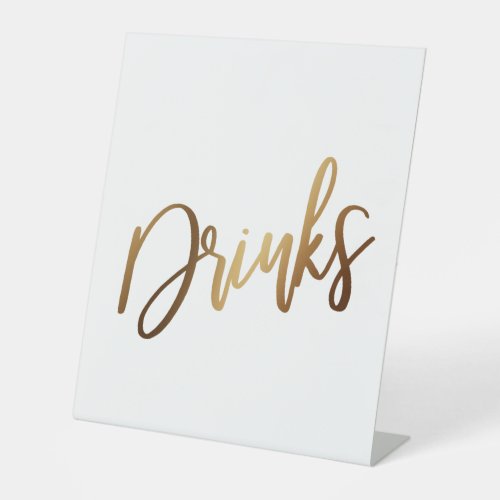 Simple Gold Handwriting Typography Drinks Pedestal Sign