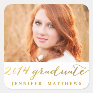 Simple Gold Handwritten | Graduation Labels