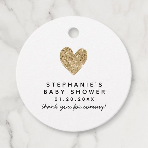 Simple Gold Heart Baby Shower