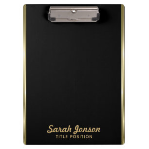 Simple Gold Horizontal Stripes Clipboard