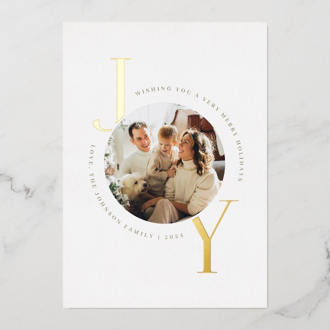 Simple Gold Joy Foil Invitation (Front)