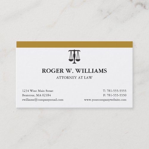 Simple Gold Law Attorney Justice Scale Business Card