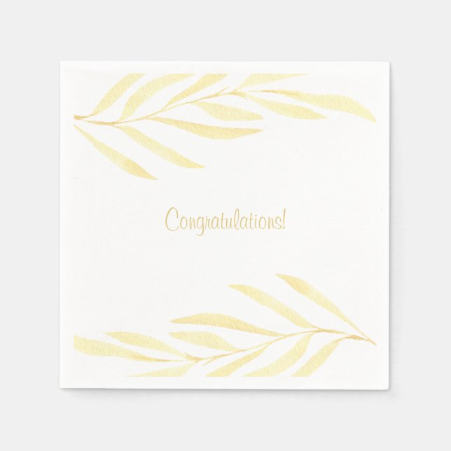 Simple Gold Leaves Napkins (Front)