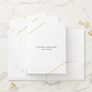 Simple Gold Lines Modern Pocket Folder