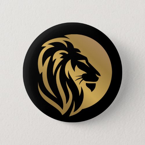 Simple Gold Lion Leo Logo Button
