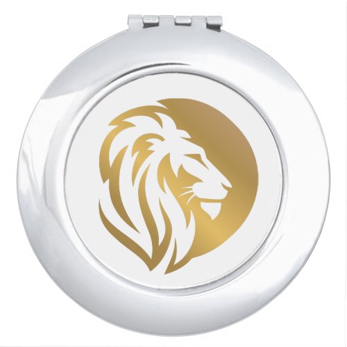 Simple Gold Lion Leo Logo Compact Mirror