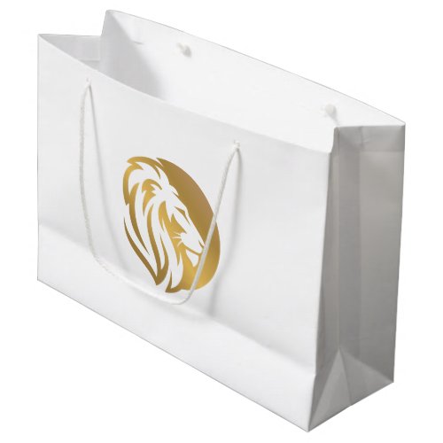 Simple Gold Lion Leo Logo Large Gift Bag