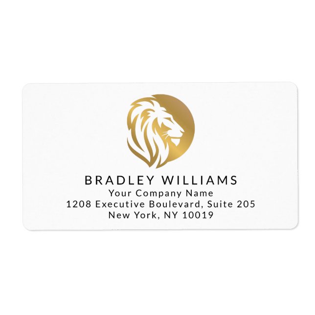 Simple Gold Lion Logo Label (Front)