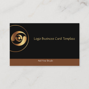 Simple Gold Logo Gold Circles Corporate Business Card