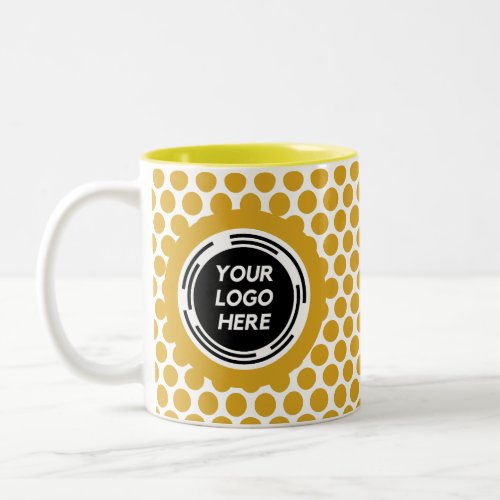 Simple Gold Minimal Business Logo Custom Two_Tone Coffee Mug