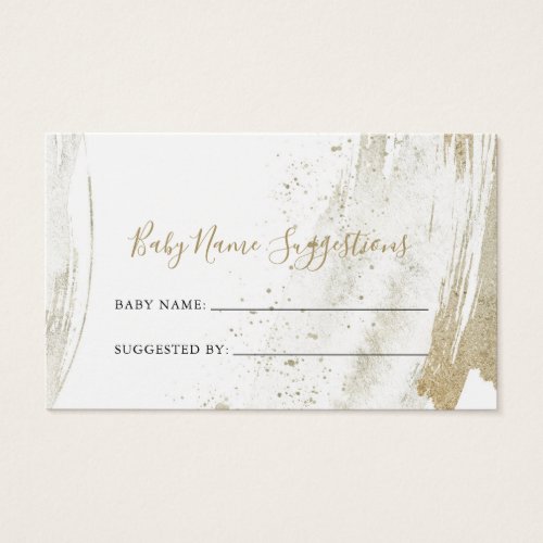Simple Gold Minimalist Baby Name Suggestions Card