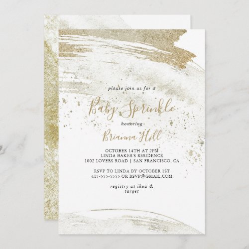 Simple Gold Minimalist Baby Sprinkle Invitation