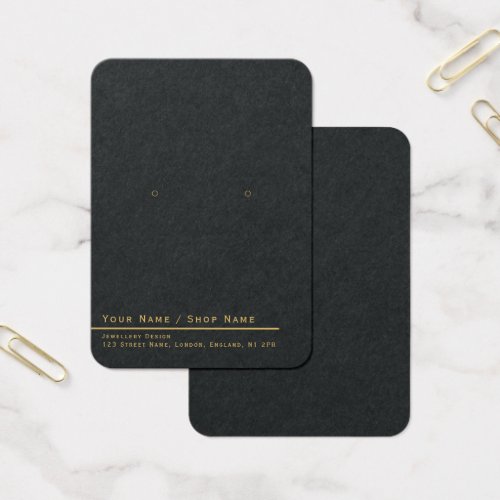 Simple gold minimalist earring display card