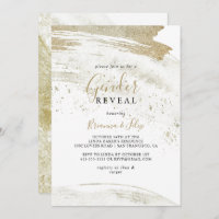 Simple Gold Minimalist Gender Reveal Party Invitation