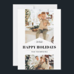 Simple Gold Minimalist Multi Photo 20212 Holiday Card<br><div class="desc">Can be customized to suit your needs. © Gorjo Designs. Made for you via the Zazzle platform. // Note: photos used are placeholder images only. You will need to replace with your own photo before ordering/printing. If you need help with this please contact me. // Need help customizing your design?...</div>