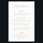 Simple Gold Modern Budget Wedding Menu Flyer<br><div class="desc">Modern wedding menu flyer featuring a simple yet elegant design.</div>