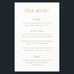 Simple Gold Modern Budget Wedding Menu Flyer<br><div class="desc">Modern wedding menu flyer featuring a simple yet elegant design.</div>