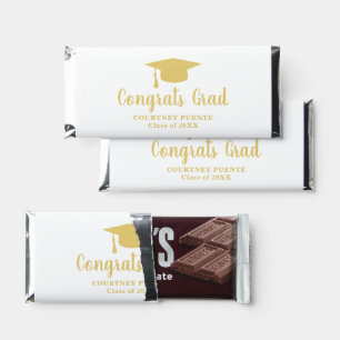 Simple Gold Modern Graduation Hershey Bar Favors