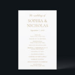 Simple Gold Modern Wedding Program<br><div class="desc">Modern wedding program featuring a simple yet elegant design.</div>