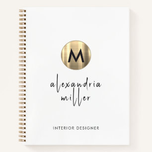 Simple Gold Monogram Notebook