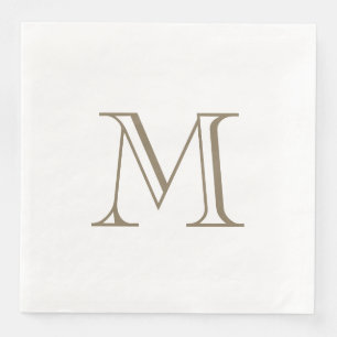 Simple Gold Monogram Paper Napkin