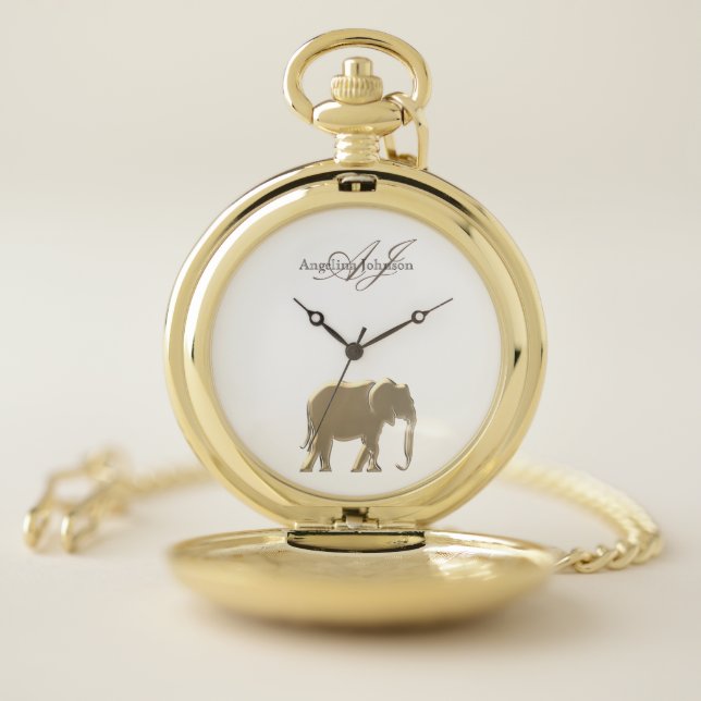 Simple Gold Monogrammed Pocket Watch (Inside)