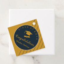 Simple gold navy grad cap chic stylish graduation 