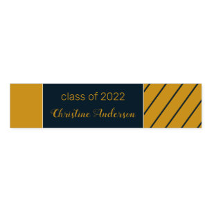Simple gold navy graduate chic stylish graduation napkin bands