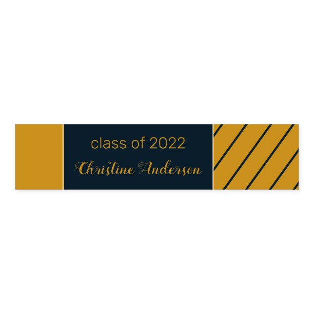 Simple gold navy graduate chic stylish graduation  napkin bands (Unfolded)