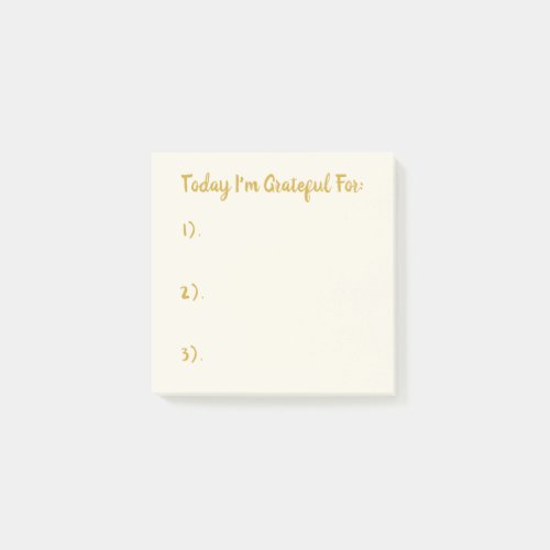 Simple Gold On Light Beige Gratitude Notes