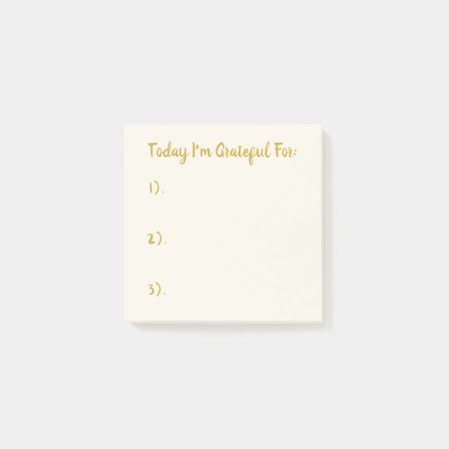 Simple Gold On Light Beige Gratitude Notes (Front)