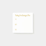 Simple Gold On White Gratitude Post-it Notes