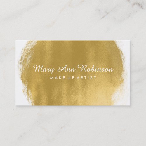 Simple Gold Paint Look Make Up Artist Business Card
