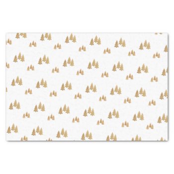 Simple Gold Pine Tree Pattern Christmas Tissue Paper by ChristmasPaperCo at Zazzle