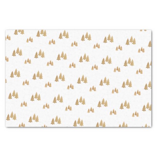 Simple Gold Pine Tree Pattern Christmas Tissue Paper