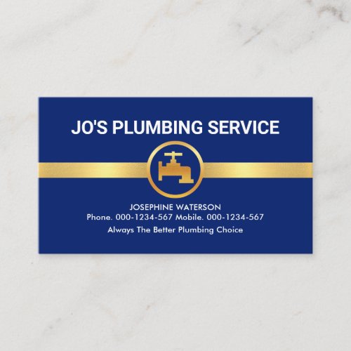 Simple Gold Plumbing Line Business Card