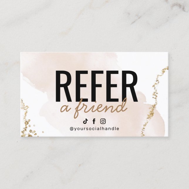 Simple Gold Refer a Friend Card (Front)