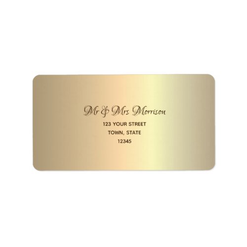 Simple Gold Return Address Label