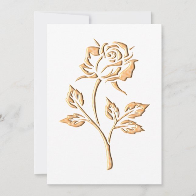 Simple Gold Rose Invitation (Front)