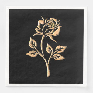 Simple Gold Rose Paper Dinner Napkins