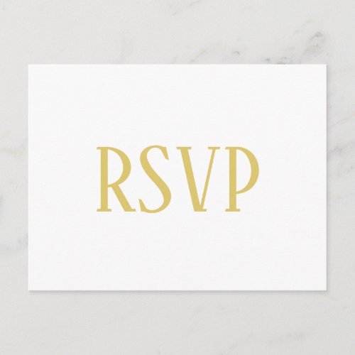 Simple Gold _ RSVPDinner Choices Postcard