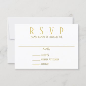 Simple Gold - Rsvp Invitation by Midesigns55555 at Zazzle